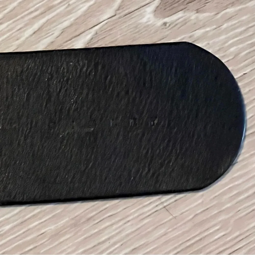 NEW Sisley Black Leather Wide Oversized Oval Buckle Silver Belt S